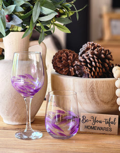 "Stemless & Stemmed" Painted Glass Gift Set.