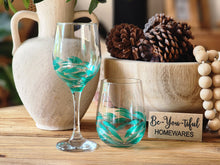 Load image into Gallery viewer, &quot;Stemless &amp; Stemmed&quot; Painted Glass Gift Set.
