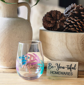 "Birthday Wishes" Stemless Wine Glass