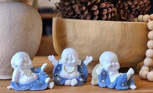 Set of 3 Happy Monk Buddha's