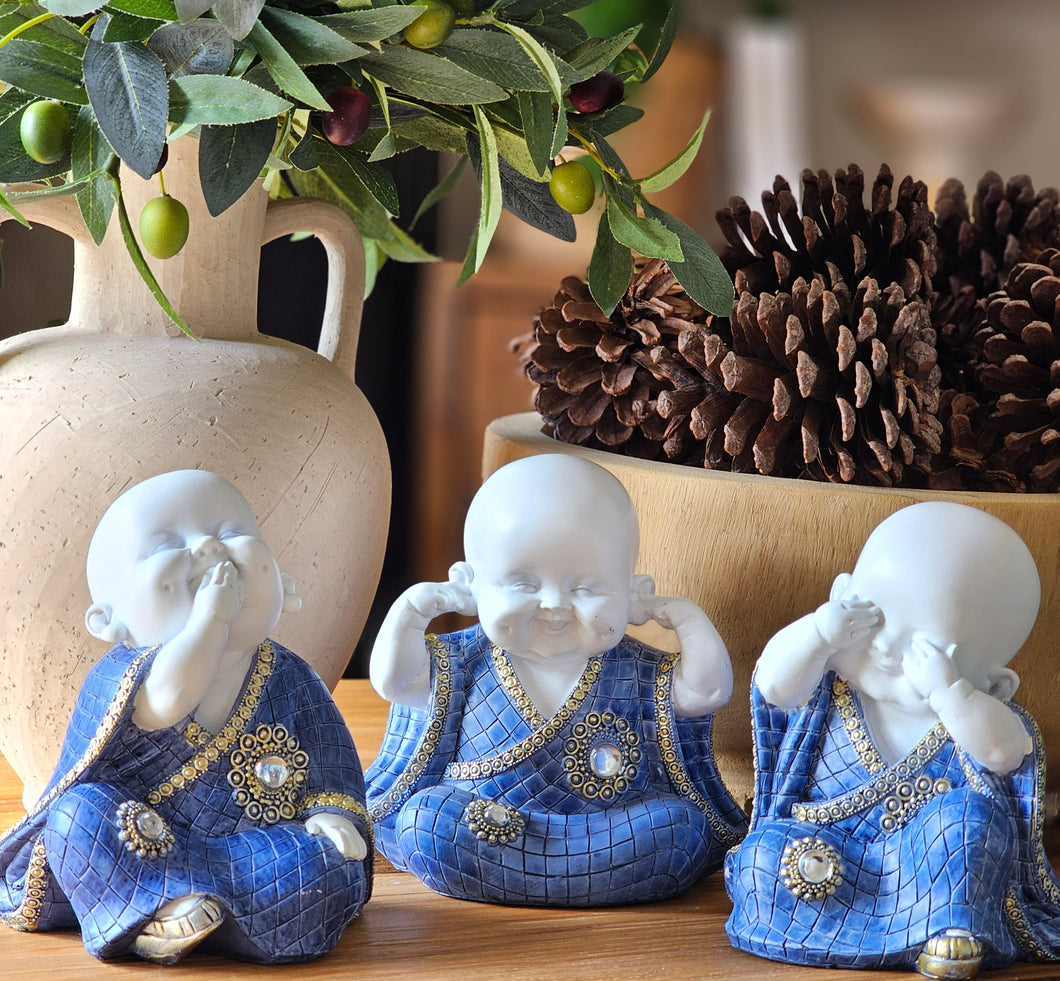 *NEW* Set of 3 Wise Monk Buddha's.