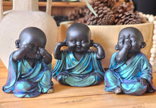 Load image into Gallery viewer, Set of 3 Monk Buddha&#39;s - See no Evil , Hear no Evil &amp; Speak no Evil
