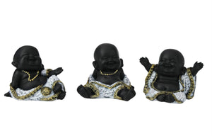 "NEW" Set of 3 Happy Buddha's