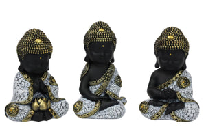 "NEW" Set Of 3 Sitting Buddha's