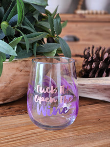 "Fuck it" Painted Glass