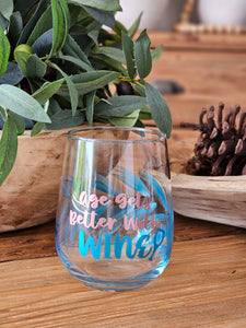 "Age Gets Better With Wine" Painted Glass