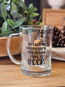 "In Case Of Emergency" Beer Mug