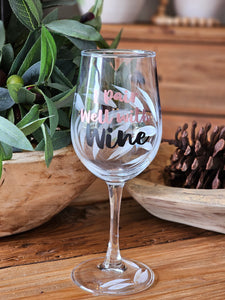 "I Pair Well With Wine" Painted Glass