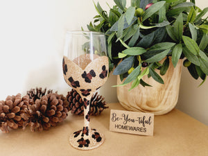 Animal Print stemmed Wine Glass