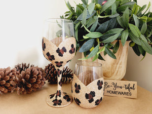 Animal Print Set Of 2 Wine Glasses